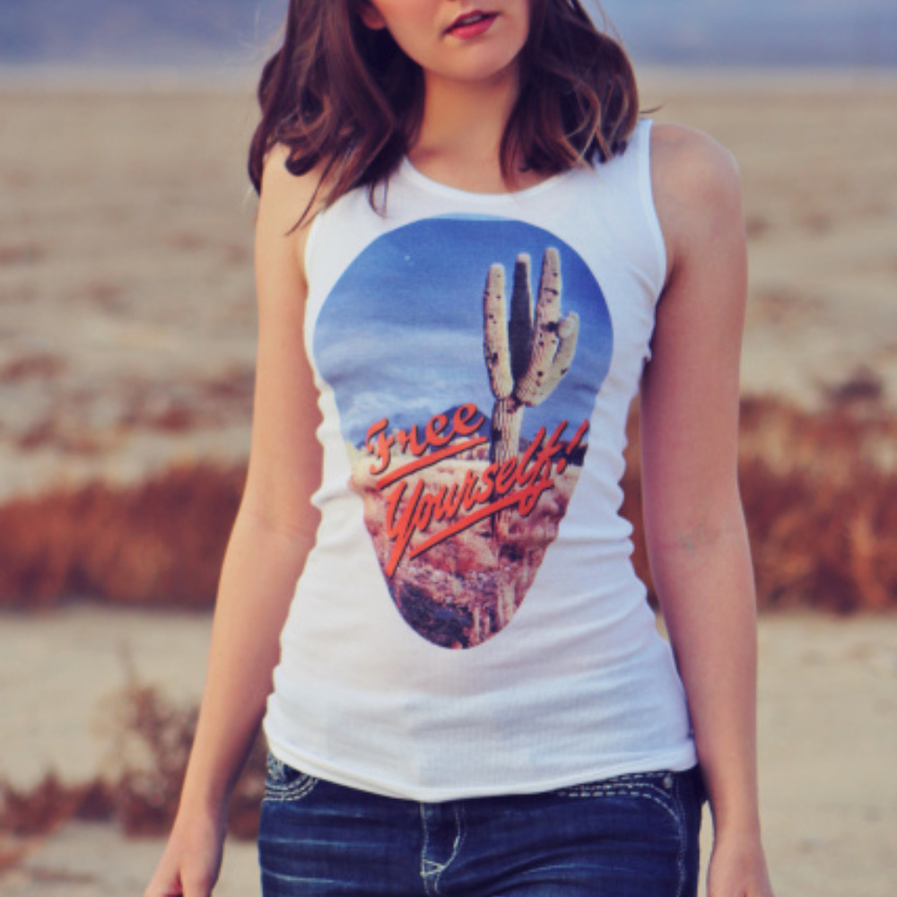 Free Yourself Ribbed Tank Cactus